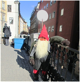 Vienas iš daugybės Švedijos nykštukų Stokholmo senamiestyje